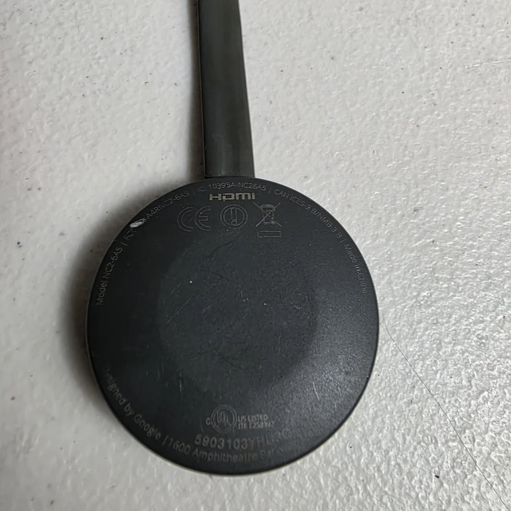 Google Chromecast (2nd Generation) NC2-6A5 Media Streamer Black HD 1080p HDMI